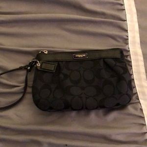 Black Coach wristlet/change purse